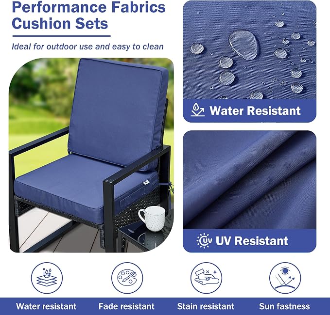 Outdoor Chair Cushions, Waterproof Patio Chair Cushions 24x24x4 Inch, Outdoor - Image 4