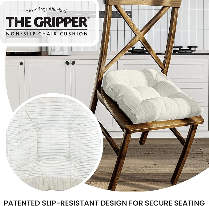 Klear Vu Gripper Overstuffed Universal Non-Slip Dining Chair Cushions - Image 5
