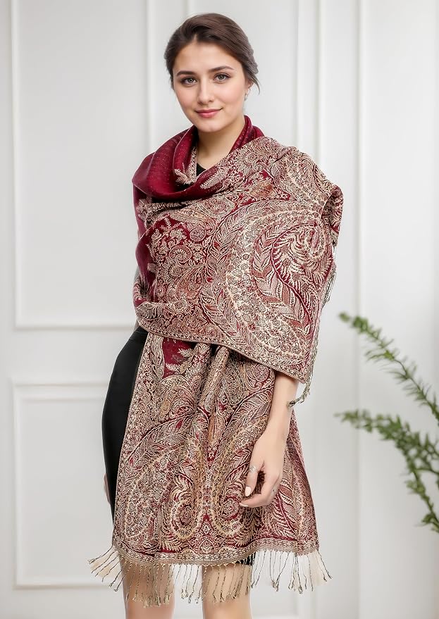 Achillea Big Paisley Pashmina Shawl Wrap - Image 3