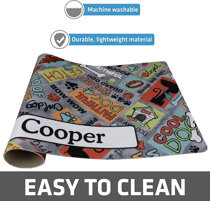 Drymate Personalized Pet Bowl Placemat, Custom Dog & Cat Food Feeding Mat - Image 4