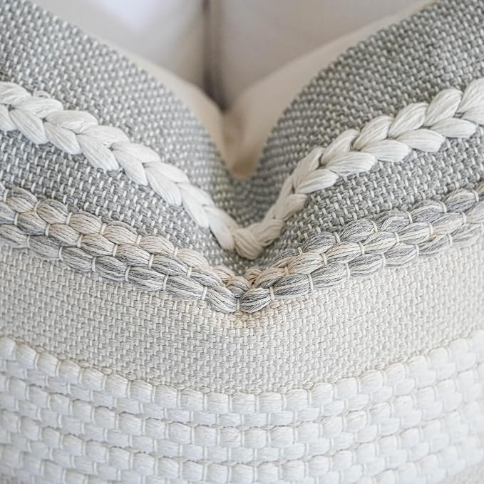 BlissBlush Decorative Lumbar Throw Pillow Cover 14x24 Boho Gray Accent Cushion - Image 8
