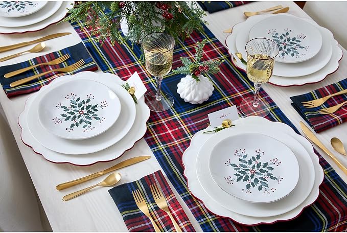 Solino Home Linen Stewart Plaid Table Runner 144 Inches Long - Image 8