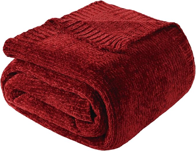 BATTILO HOME Christmas Red Throw Blanket by BATTILOHOME