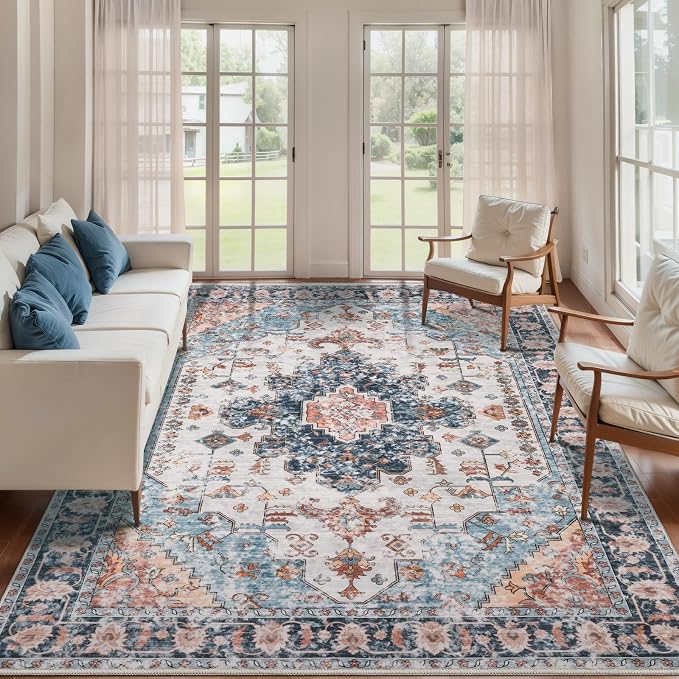 Tangsoo 4x6 Area Rug for Living Room, Washable Vintage Indoor, Distressed by Tangsoo