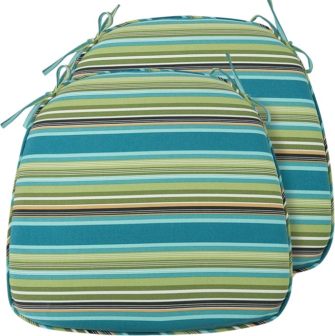 Outdoor Chair Cushions Set of 2, Patio Seat Cushion 17"x16"x2", U-Shaped Dining - Image 2