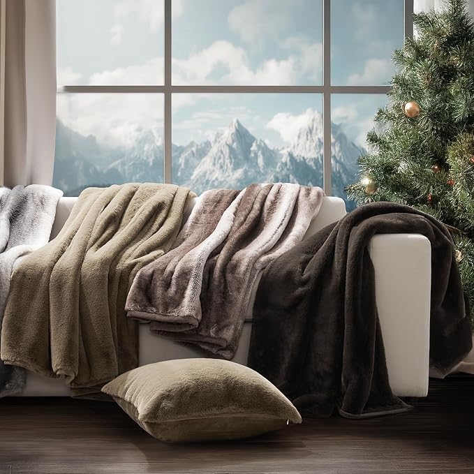 EVERGRACEHOME Ultra Soft Luxury Fluffy Mink Faux Fur Throw Blanket, Thick Warm - Image 8