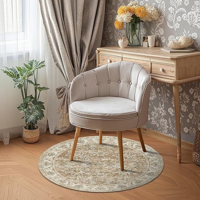 jinchan Fiora Round Rug 4ft Area Rug - Image 2