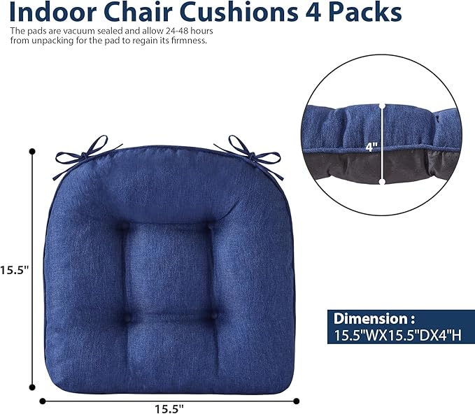Chair Cushions for Dining Chairs, Seat Cushions for Kitchen Chairs, Indoor Seat - Image 2