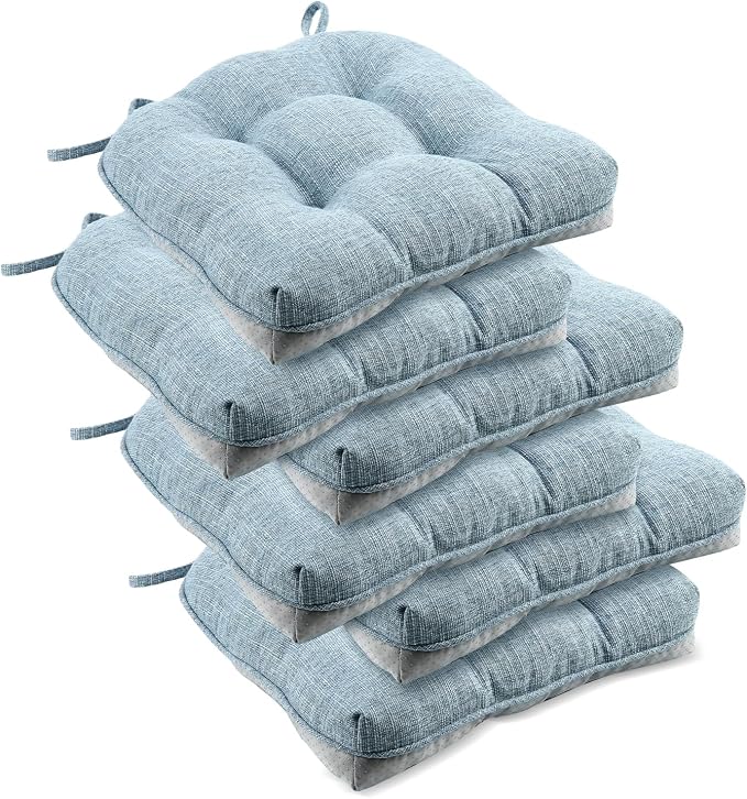 downluxe Indoor Chair Cushions for Dining Chairs, Tufted Overstuffed Textured by Downluxe