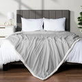 Pavilia Sherpa Fleece Blanket for Bed, King Size, Light Grey, Plush Soft Fuzzy by PAVILIA