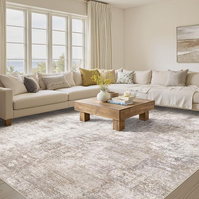 Washable 7x9 Area Rug: Modern Abstract Soft Non-Slip Indoor Rugs Home Decor - Image 2