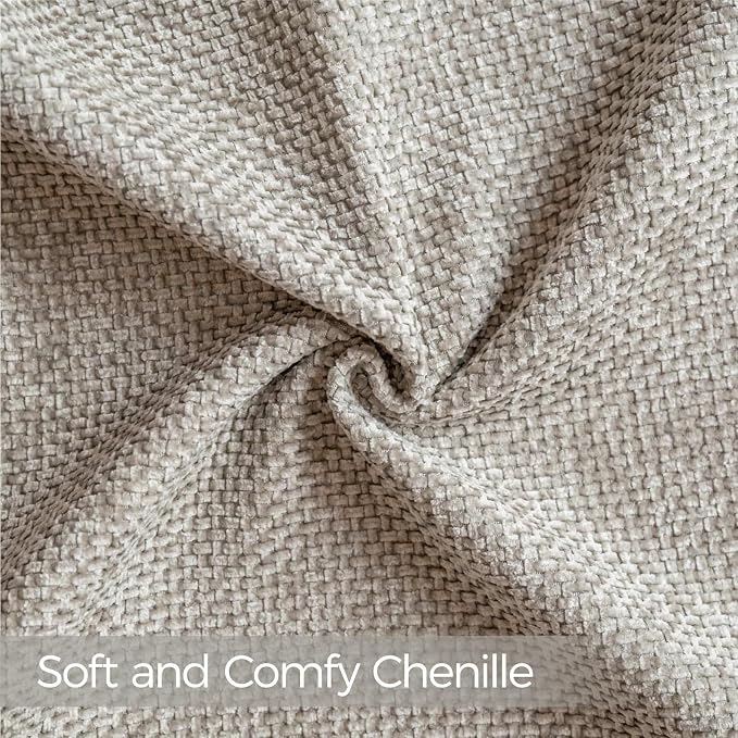 a moment Taupe Chenille Throw Pillow Covers 12x20 Inch Pack of 2 Modern - Image 4