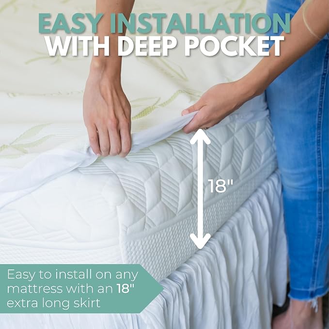 Twin XL Size 39x80” Premium Bamboo Waterproof Mattress Protector, 100% Viscose - Image 5