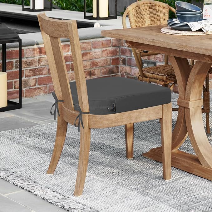 idee-home Outdoor Chair Cushions Set of 4, Thick 19" x 19" x 3" Outdoor Seat - Image 6