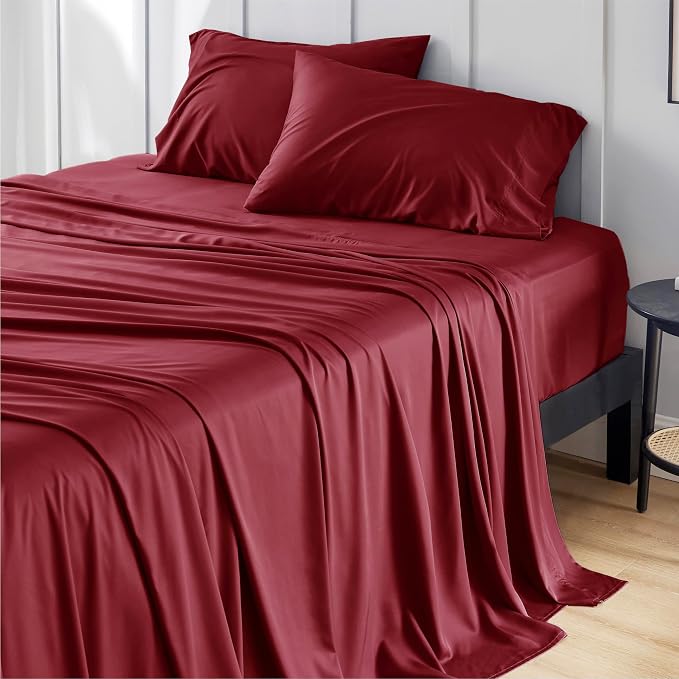 Bedsure Full Size Bed Sheets, Cooling Sheets, Rayon Derived from Bamboo by BEDSURE