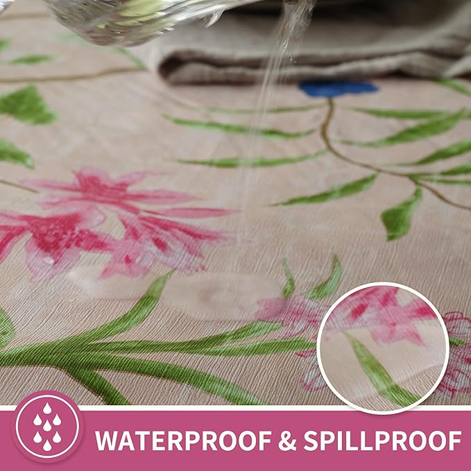Square Table Cloth, 100% Waterproof Tablecloth Oil Proof Spill Proof Vinyl - Image 3