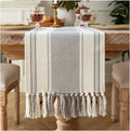 Caflife Boho Table Runner Grey Stripe by Caflife