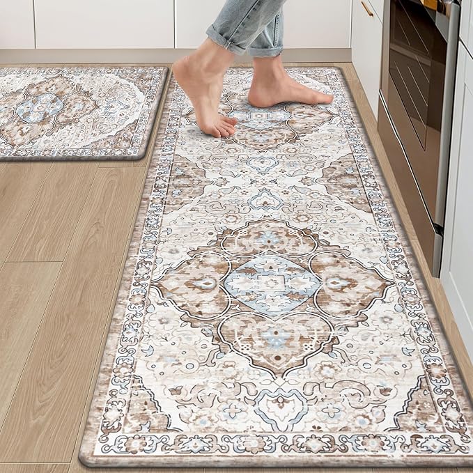 Ileading Anti Fatigue Kitchen Rugs Sets of 2 Cushioned Kitchen Mats by Ileading