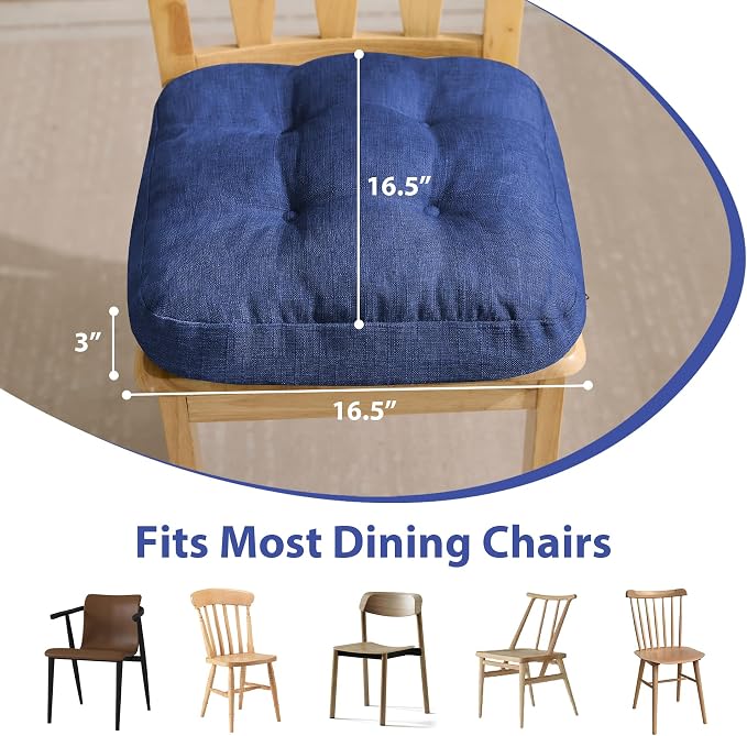 Chair Cushions, Dining Chair Cushions, Tufted Indoor Chair Pads, 16.5'' x - Image 3