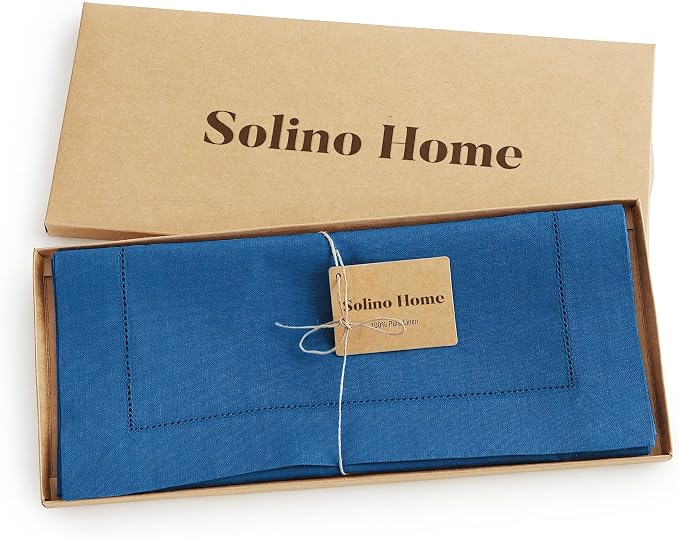 Solino Home Linen Indigo Blue Table Runner 156 Inches Long - Image 5