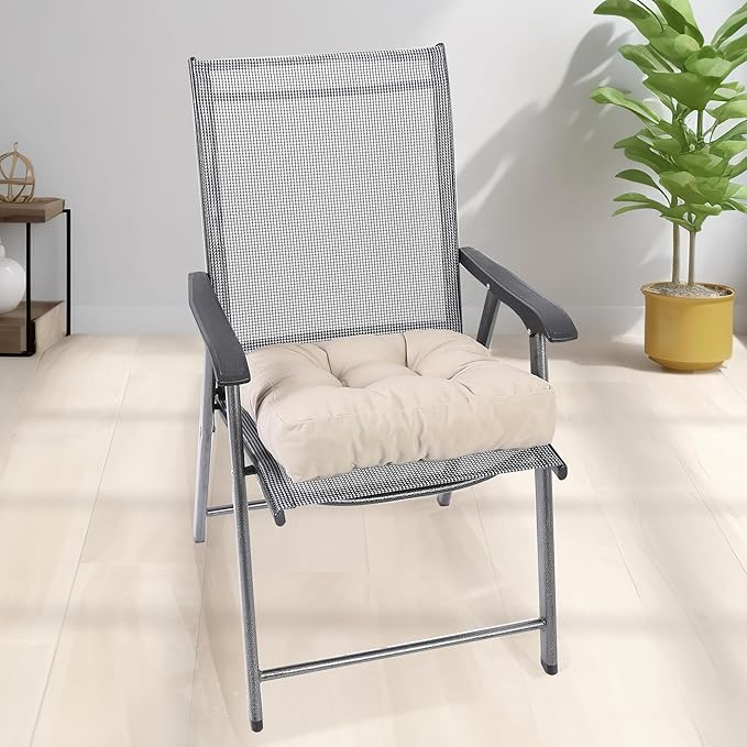 RACE LEAF 19" x 19" Patio Chair Cushions Khaki - Image 7