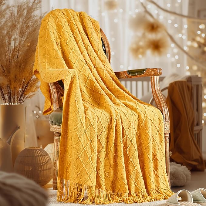 inhand Knitted Fall Throw Blanket by inhand