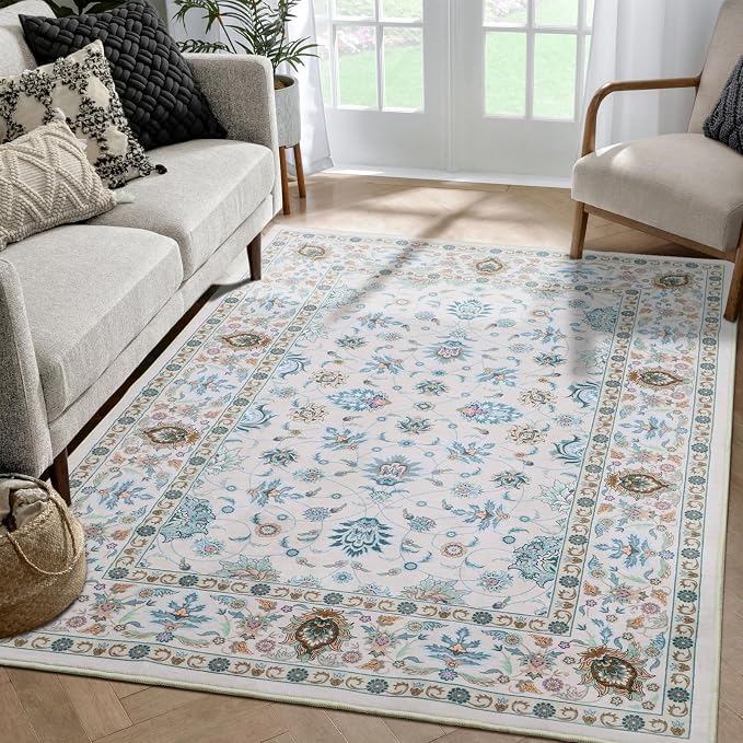 WILLSUN Washable Area Rugs, 4x6 Non-Slip Boho Large Area Rugs - Image 8