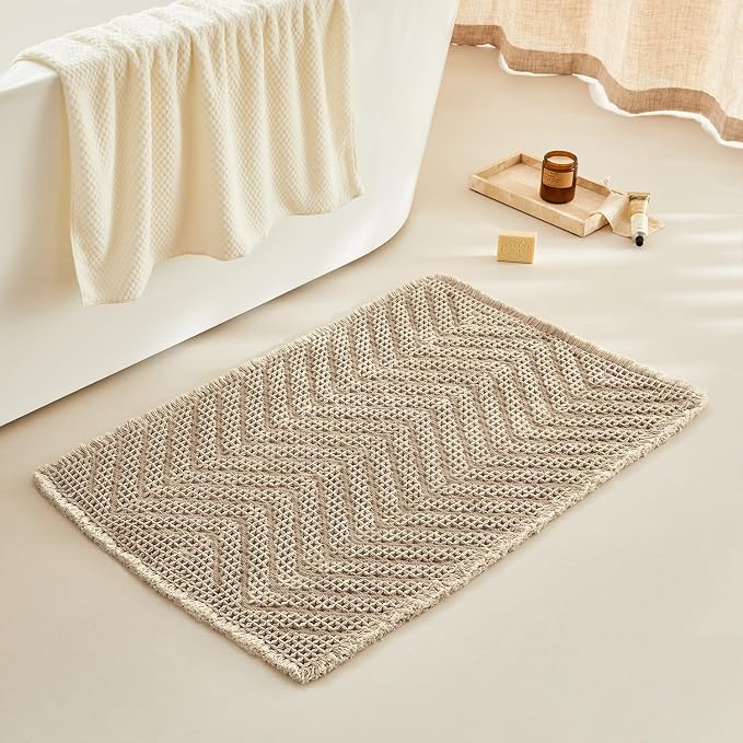 Bath Mats, Upgraded Waffle Super Absorbent Bath Mat, Bathroom Rugs Non Slip - Image 7