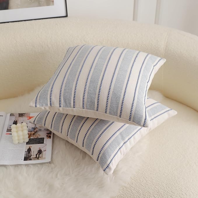Decorative Boho Throw Pillow Covers, Farmhouse Textured Pillow Case, 22 x 22 - Image 4