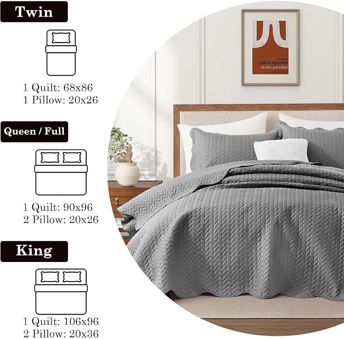IR Imperial Rooms Queen Quilt Bedding Set Size + 2 Pillow Shams - Image 5