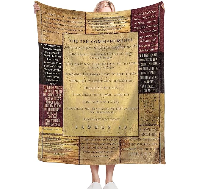 Christian Bible Blanket 10 Commandments Throw Blanket Christian Gifts and Decor - Image 2