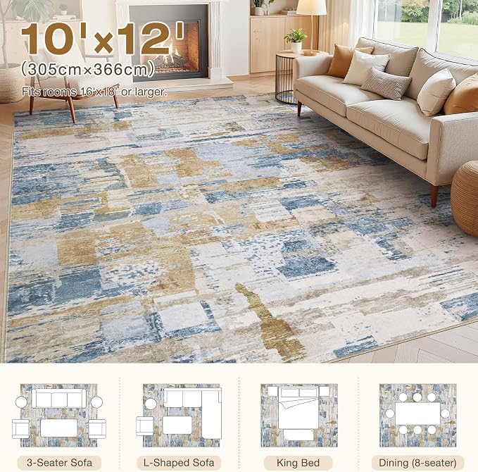 Abstract Living Room Rug 10x12 - Image 2