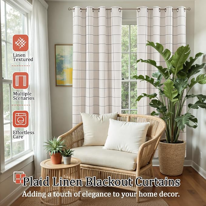 Linen Blackout Curtains for Living Room - Image 2