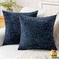Decorative Throw Pillow Covers 22x22 Inch Set of 2, Soft Solid Farmhouse by ZSkogur