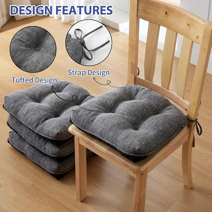 Chair Cushions for Dining Chairs Set of 4, Kitchen Chair Cushions, Chair Pads - Image 4