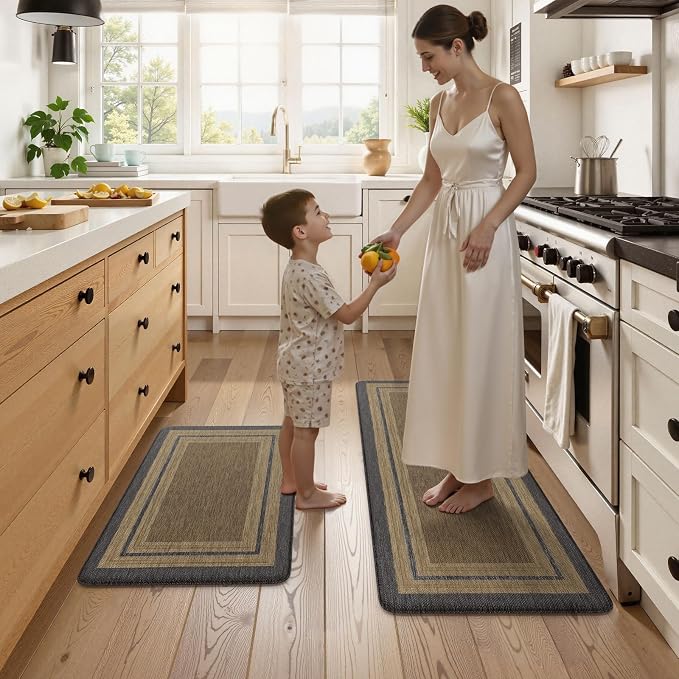 KIMODE Anti Fatigue Kitchen Mats, Boho Distressed Kitchen Floor Mats - Image 7