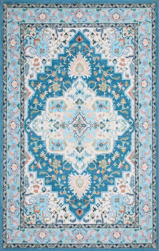 WILLSUN Washable Area Rugs, 6x9 Non-Slip Boho Large Area Rugs - Image 7