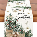 OTOSTAR Xmas Trees Holly Pine Cone Merry Christmas Table Runner, Xmas Seasonal by OTOSTAR