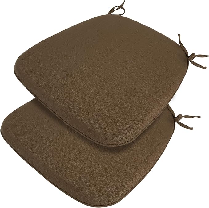 Outdoor Chair Cushions Set of 2, Patio Seat Cushion 17"x16"x2", U-Shaped Dining by FUNHOME