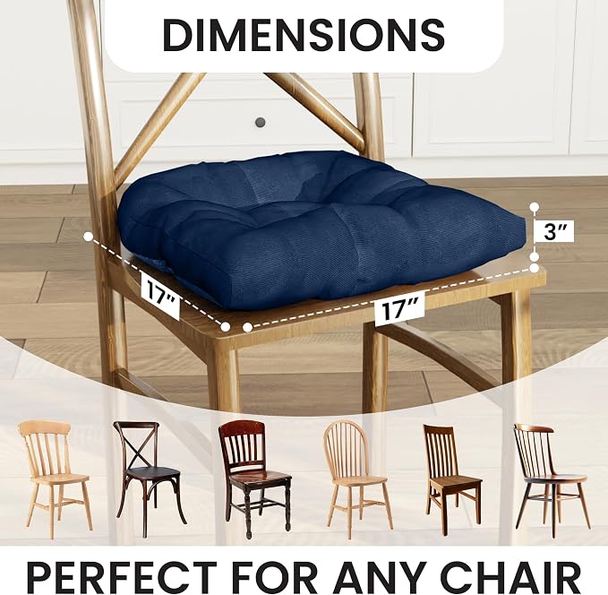 Klear Vu Gripper Overstuffed Universal Non-Slip Dining Chair Cushions - Image 3