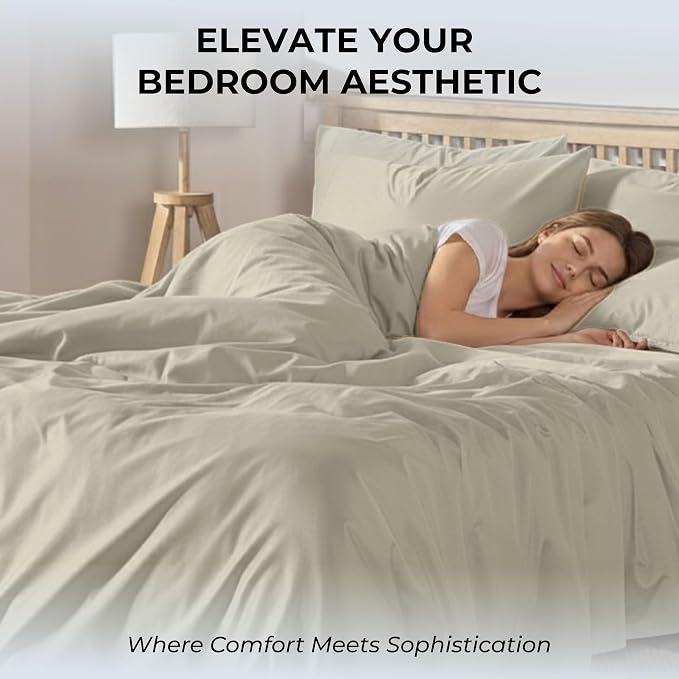100% Natural Cotton Bed Sheets | 500 TC Single-Ply Sateen Weave Twin Sheets Set - Image 6