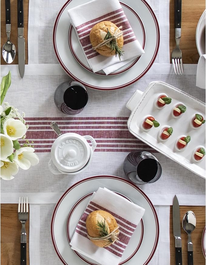 Solino Home Stripe Linen Table Runner 60 Inches - Image 9