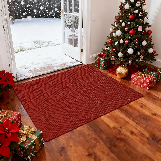 jxgzyy Christmas Door Mat Indoor Entrance, Non Slip Christmas Rug by jxgzyy