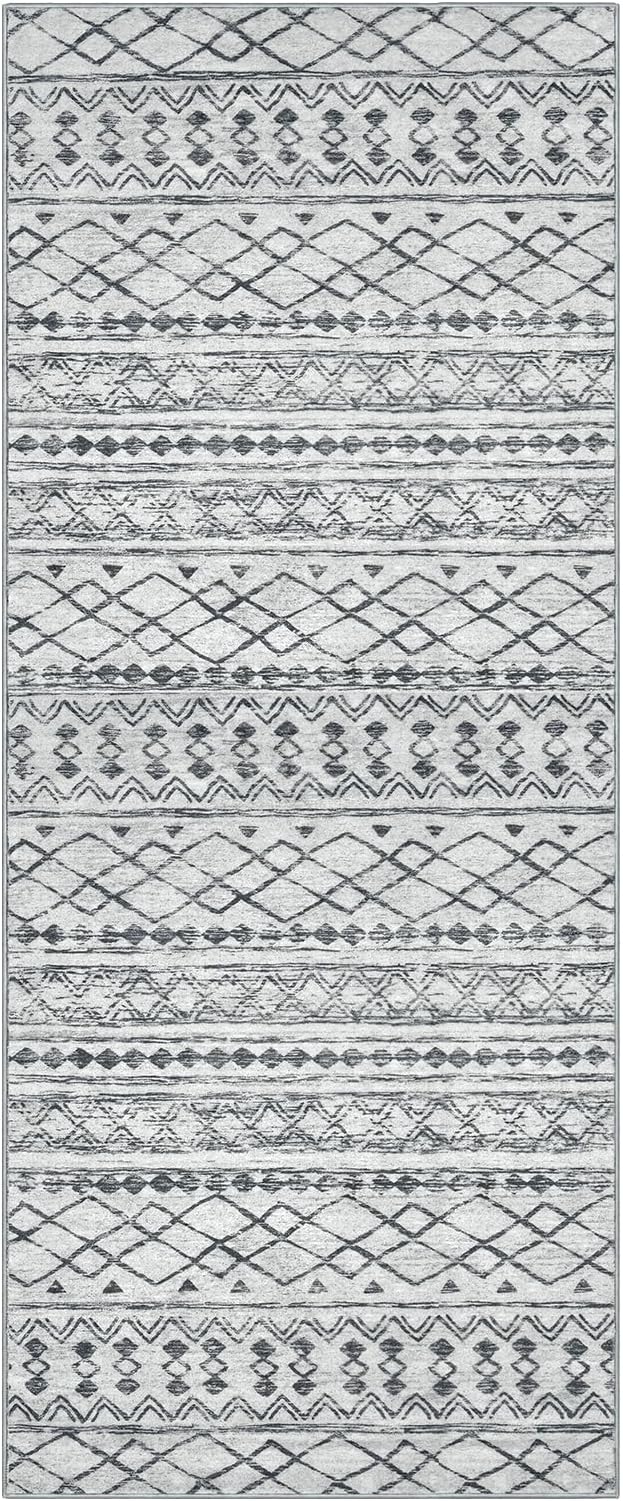 KUTA Boho Runners for Hallways 3x8 Grey Moroccan Washable Runner Rug Non-Slip - Image 8