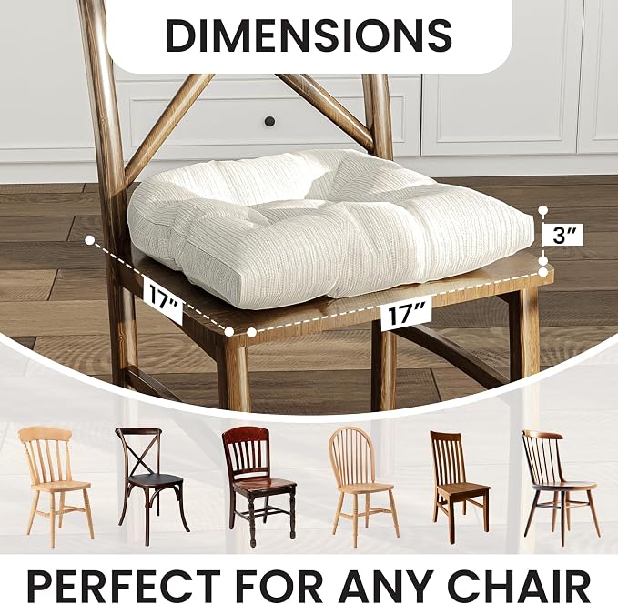 Klear Vu Gripper Overstuffed Universal Non-Slip Dining Chair Cushions - Image 5