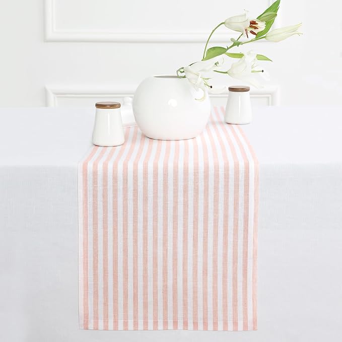 Solino Home Striped Linen Table Runner 90 Inches Long by SolinoHome