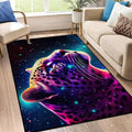 Galaxy Leopard Rug Fierce Panther Head Area Rugs by CERYUEE