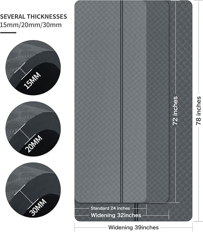 nuveti Large Exercise Mat - 15mm/20mm/30mm Thick Yoga Mat | Workout Mat - Image 3
