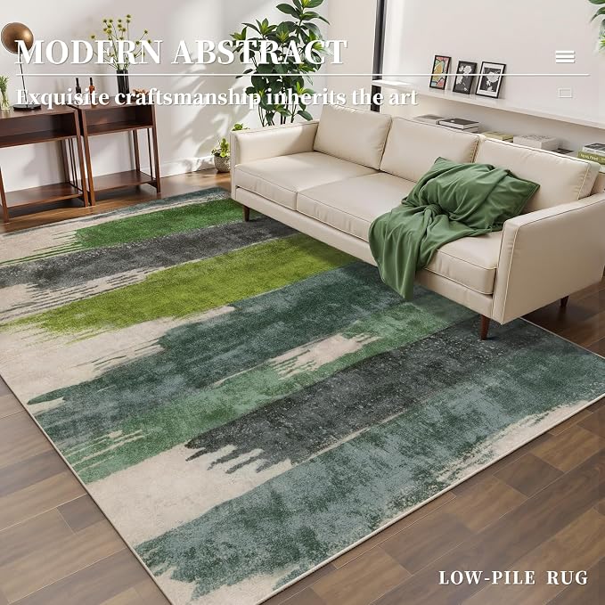 Ciicool Abstract Area Rug Indoor, 3x5 Washable Entryway Rug, Modern Soft Throw - Image 2