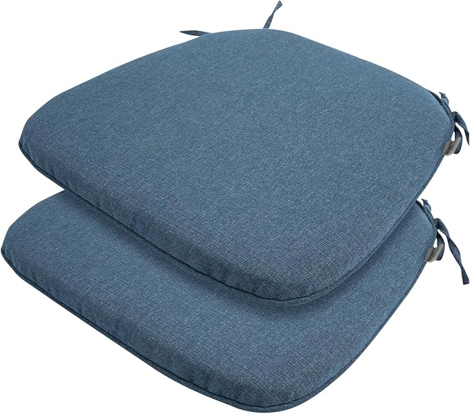 Outdoor Chair Cushions Set of 2, Patio Seat Cushion 17"x16"x2", U-Shaped Dining by FUNHOME